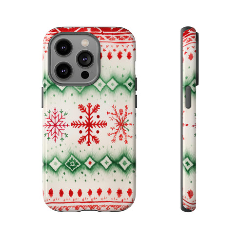 Icelandic Watercolor inspired by Christmas Sweaters - Impact Resistant Phone Case iPhone 14 Pro Glossy
